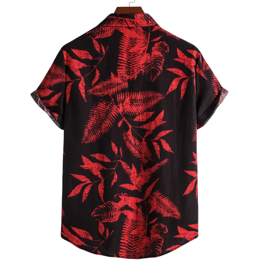 Hawaiian shirts - Black and Red Summer Shirt - Image 2