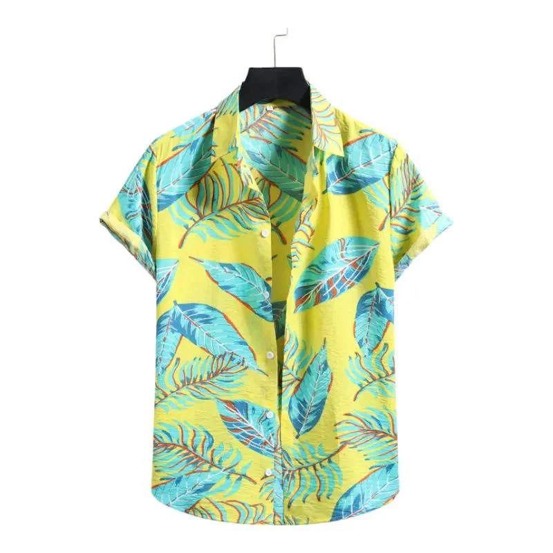 Leaf pattern shirts - Hawaiian Shirts - Linen Shirts - Image 2