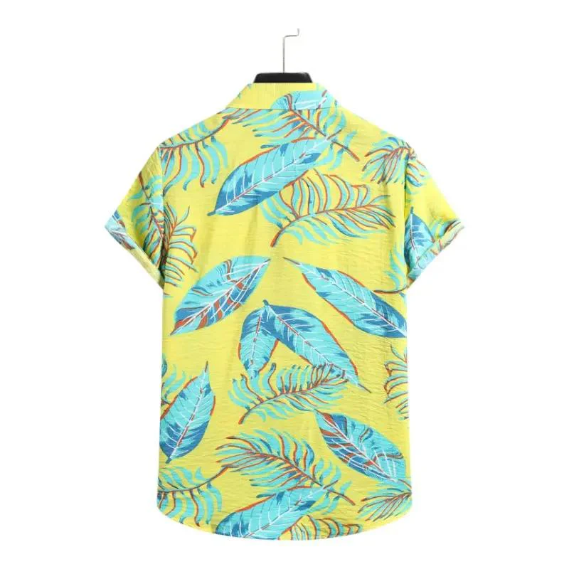 Leaf pattern shirts - Hawaiian Shirts - Linen Shirts - Image 3